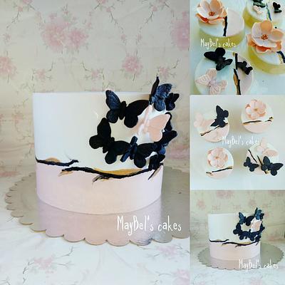 Kintsugi butterfly Cake  - Cake by MayBel's cakes