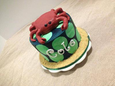Preppy Crab Smash Cakes with polka dots! - Cake by CrystalMemories