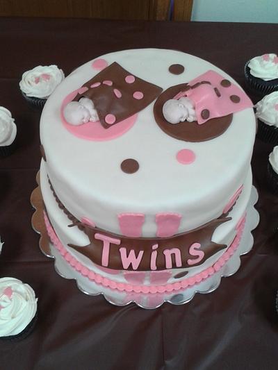 Twins baby shower - Cake by m1bame