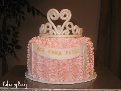 Princess Tiara Ruffle Cake - Cake by Becky Pendergraft