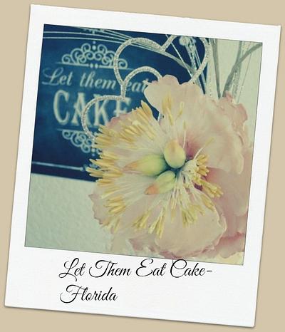 peach peony sugar flower - Cake by Claire North