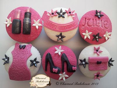 Shoes, handbags, fashion cupcakes - Cake by Charmed Bakehouse