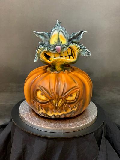 Halloween Pumpkin and Cat - Cake by  Sue Deeble