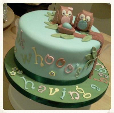 Baby shower owl cake - Cake by Catherine