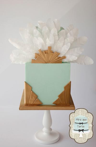 Art deco feathers - Cake by miraquetarta