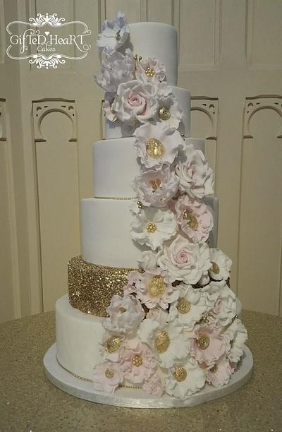 sequins and roses - Cake by Emma Waddington - Gifted Heart Cakes