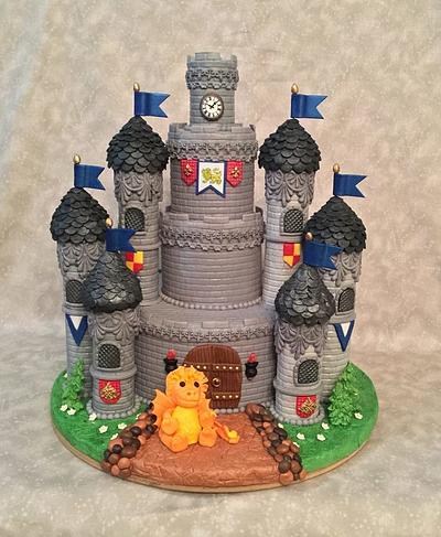 Castle Cake with Dragon - Cake by Susan Russell