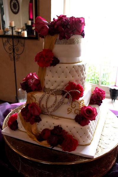 Gold Embelished Wedding Cake - Cake by Jewell Coleman