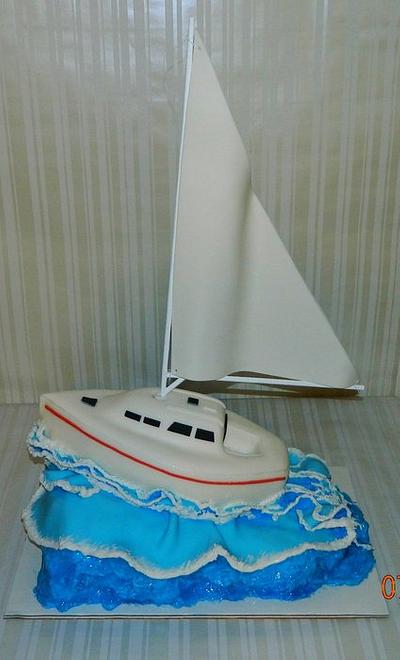 Sailboat Cake Inspired by Courtney's Cakes - Cake by Maureen