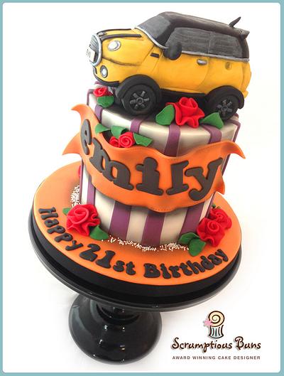 Yellow Mini Car Cake - Cake by Scrumptious Buns