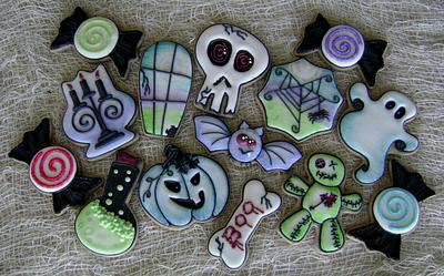 Goofy Goths, Boo Bones, and Candy Curls - Happy Halloween - Cake by virago