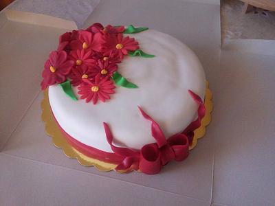 Red Flowers - Cake by ElizabetsCakes