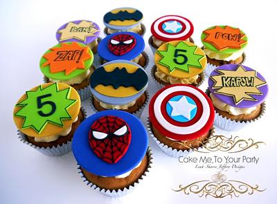 Super Hero Cupcakes (egg, nut and sesame seed free) - Cake by Leah Jeffery- Cake Me To Your Party