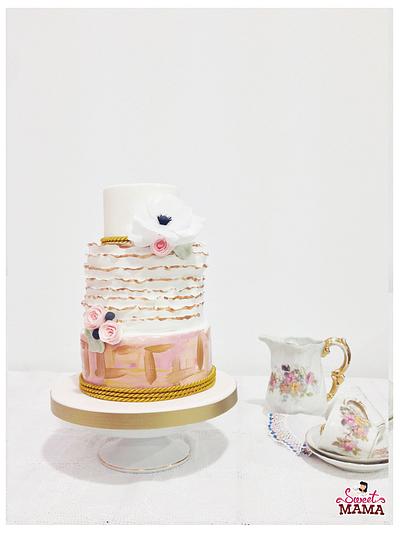 Gold & Ruffles Wedding Cake - Cake by Soraya Sweetmama