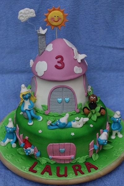 SMURFS village - Cake by Lucya 