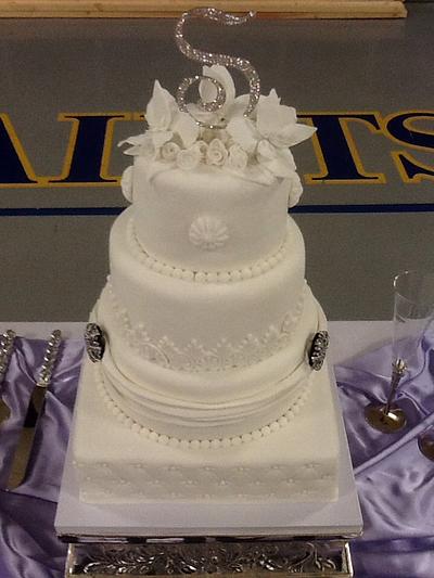 Wedding cake with sweets table  - Cake by John Flannery