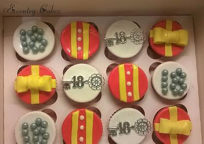 Open Gift Box matching cupcakes - Cake by Eccentry Cakez