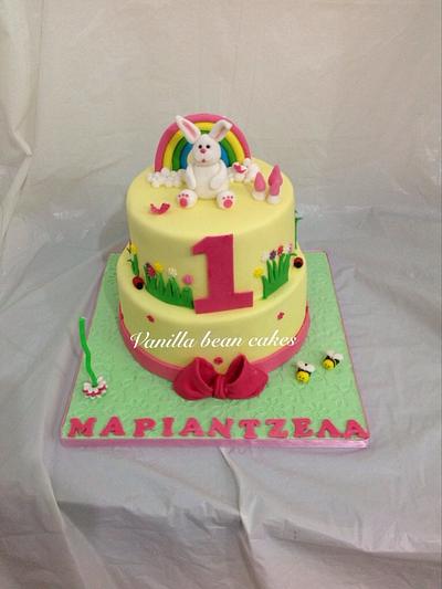 Christening cake garden  - Cake by Vanilla bean cakes Cyprus