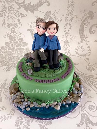 Ruby wedding anniversary cake - Cake by Zoe's Fancy Cakes