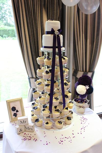 Mulberry Purple wedding cake - Cake by Victoria's Cakes