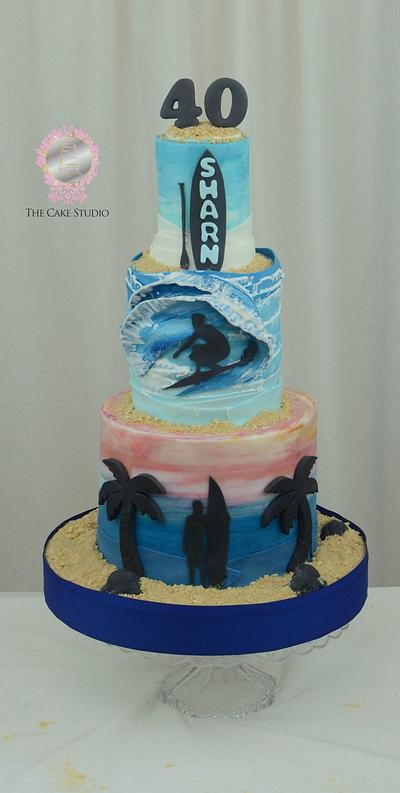 40th Birthday Surfing and Paddle Board Cake - Cake by Sugarpixy