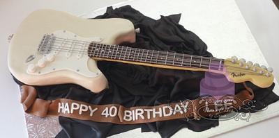 Fender Stratocaster Electric Guitar Cake - Cake by Sonia Huebert