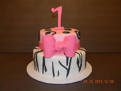 Zebra, Dots, and Bows - Cake by Cindy Casper