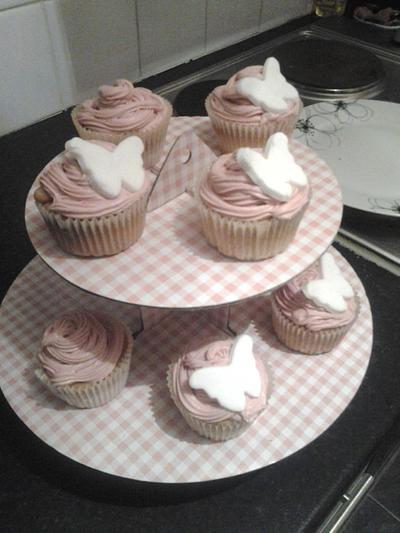 Pretty pink butterfly cupcakes!  - Cake by cakecanvasbakery
