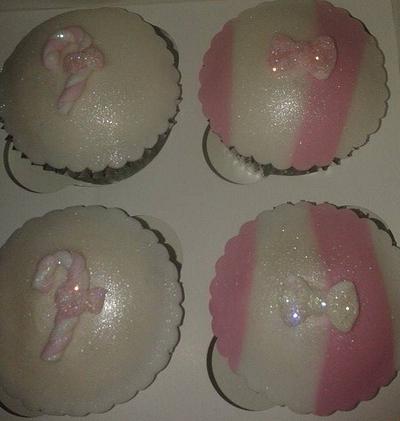 Pastel pink candy cane cupcake set - Cake by hellosugar