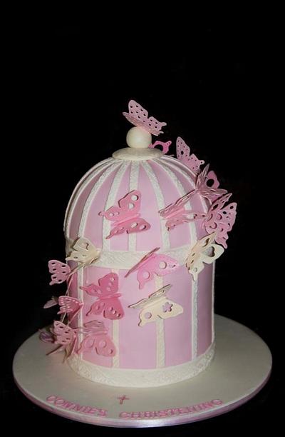 Bird cage Christening cake - Cake by Koulas Cake Creations