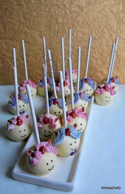 Unicorn Cake Pops for class party - Cake by Sweet Dreams by Heba 