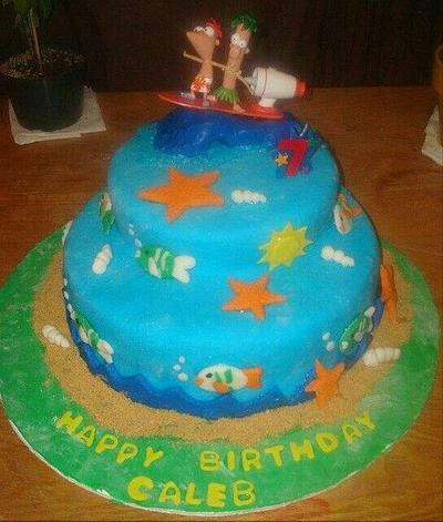 Phineas and Ferb Surfin in the USA - Cake by Bobbie84