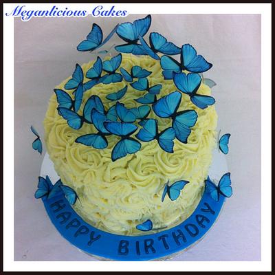 Morphos Butterflies - Cake by Meganlicious Cakes