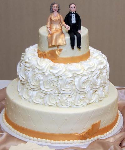 50th Wedding Anniversary - Cake by Stephanie Dill