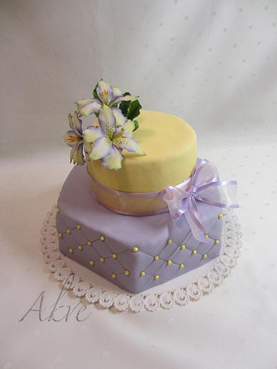 Birthday cake with alstroemerias - Cake by akve