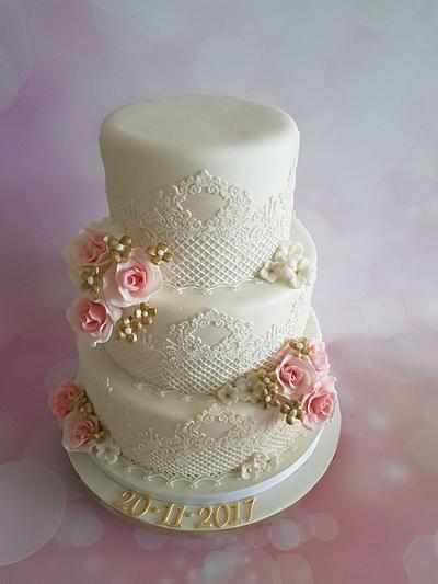 Wedding cake🌹🌹 - Cake by Anneke van Dam