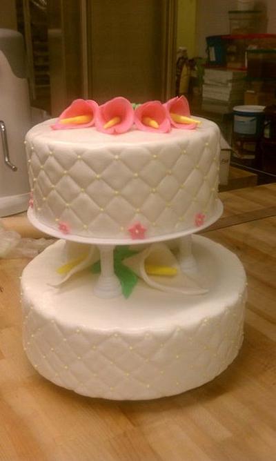 2-Tier Wedding Cake - Cala Lilies - Cake by Aryelle Dall