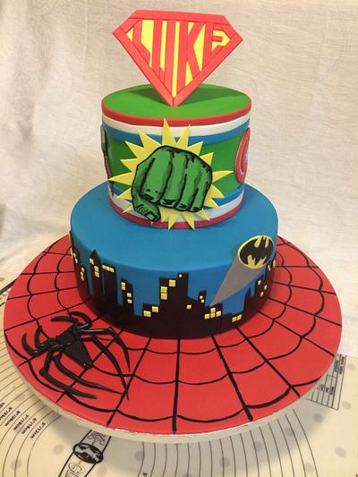 Superheroes  - Cake by Fondant Fantasies of Malvern