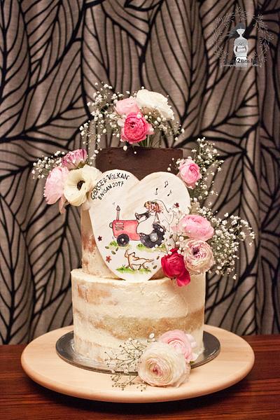 Naked Wedding Cake with Fresh Flowers - Cake by 2cute2biteMe(Ozge Bozkurt)