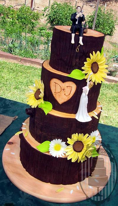 Sunflower wedding - Cake by Olga