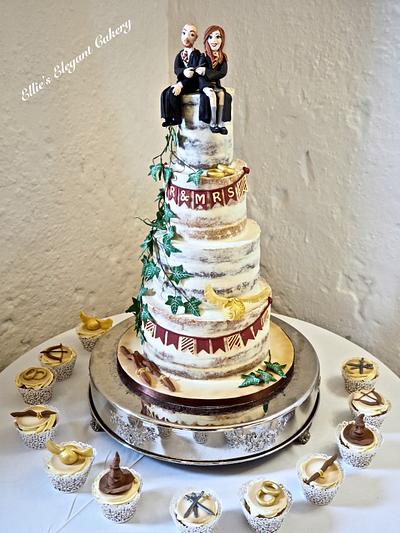 Semi naked Wedding cake Harry Potter style :) - Cake by Ellie @ Ellie's Elegant Cakery