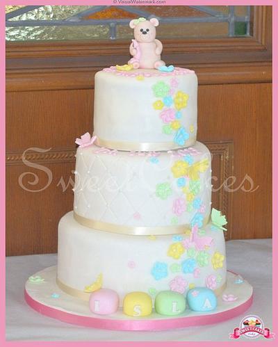 3 Tier Pastel Flower Christening Cake - Cake by Farida Hagi