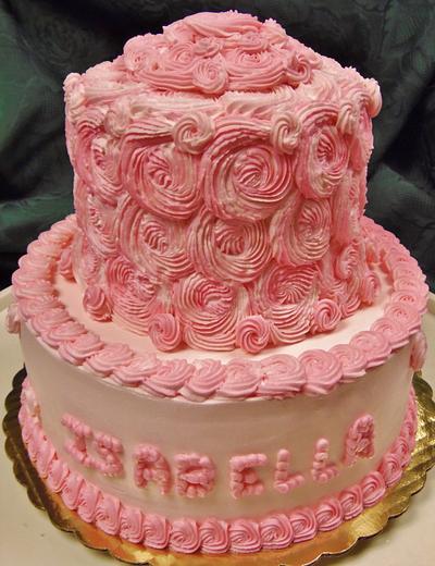 Rosette cake in buttercream tiers - Cake by Nancys Fancys Cakes & Catering (Nancy Goolsby)