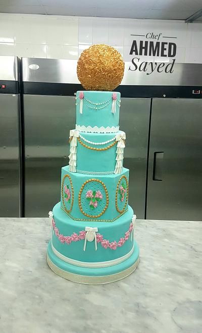 engagement cake  - Cake by chef Ahmed Sayed 