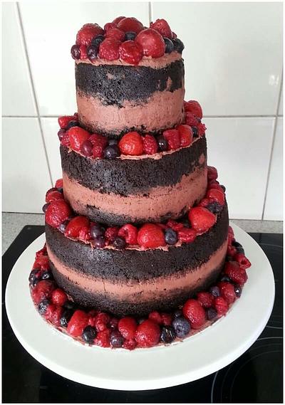 Naked berries - Cake by BakedbyBeth