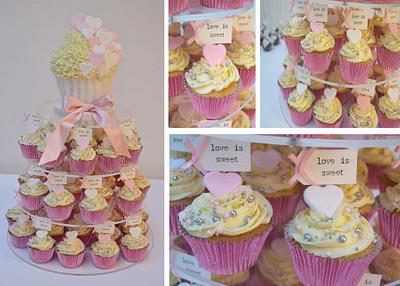 Pink Hearts Cupcake Tower - Cake by Sugar Ruffles