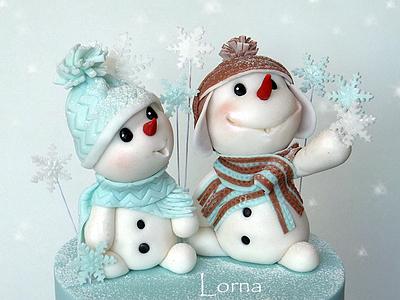 Snowmens - Cake by Lorna
