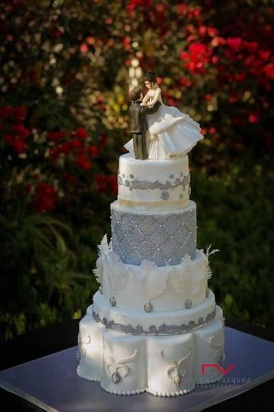 Silver and White Wedding - Cake by FantasticalSweetsbyMIKA