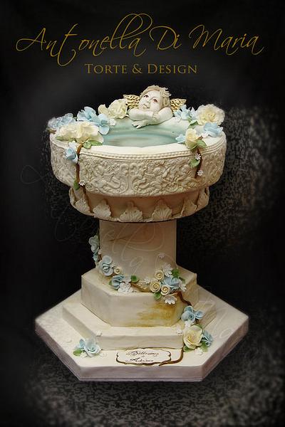 baptism fount cake - Cake by Antonella Di Maria