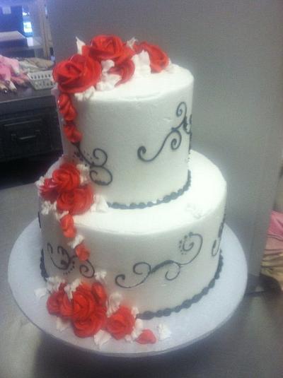Black White Wedding - Cake by KoffeeKupBakery